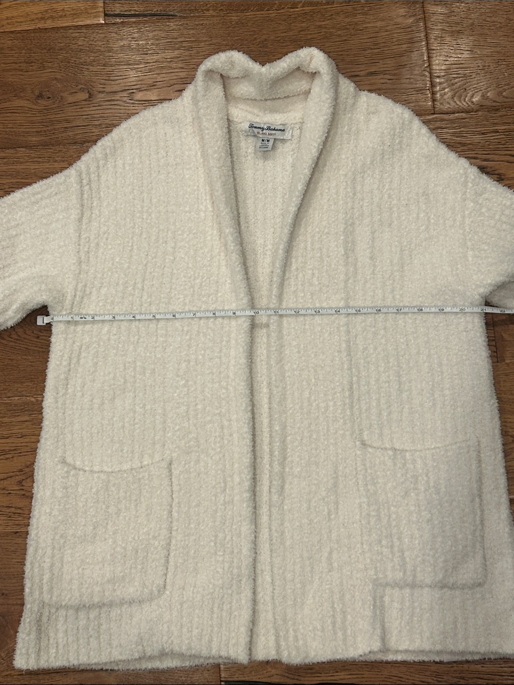 Tommy Bahama Island Soft Cream Long Lounge Cardigan with Pickets Medium - Picture 10 of 12
